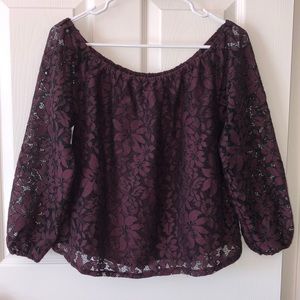 Women’s Medium Purple Hollister Floral Blouse